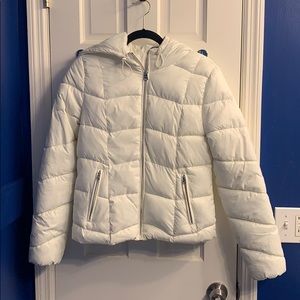 White Bershka puffer jacket